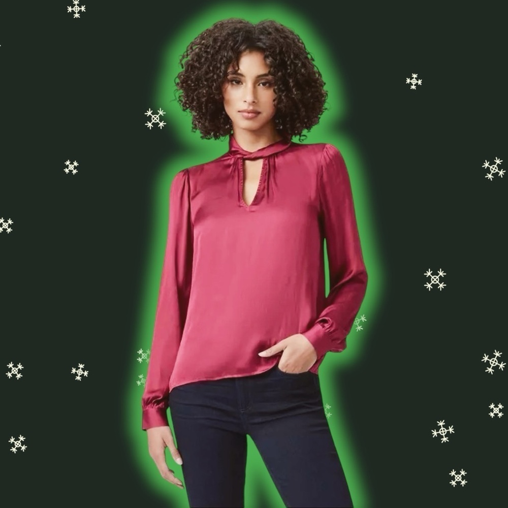 NWT PAIGE ‘Ceres’ Twist-Neck Top in “Mulberry” Size Small